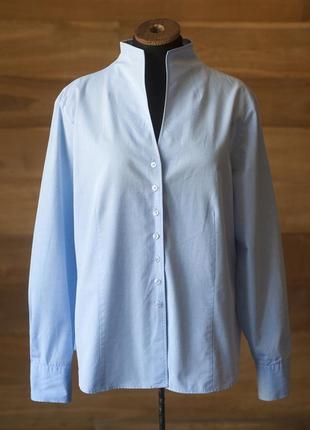 Голубая котоновая женская блузка eterna, размер l, xl