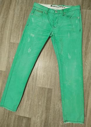 Мужские джинсы / cipo & baxx / турция / зелёные джинсы / штаны...