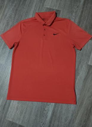 Мужская оранжевая футболка / поло / nike / мужская одежда / сп...