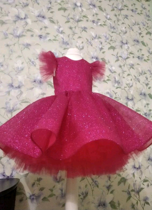 Сукня святкова  блискуча малинова на день народження подарунок