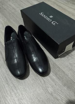 Мужские туфли / sandro g. / кожаные чёрные туфли / мужская оде...