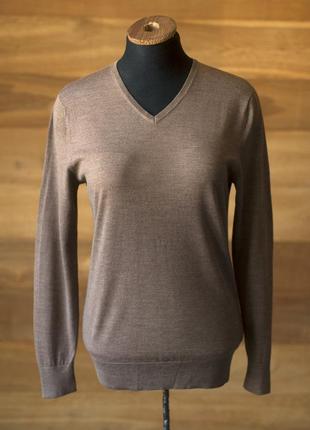 Коричневый шерстяной женский свитер cos, размер s