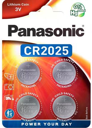 Батарейка літієва Panasonic CR2025 Lithium (блістер 4шт) ll