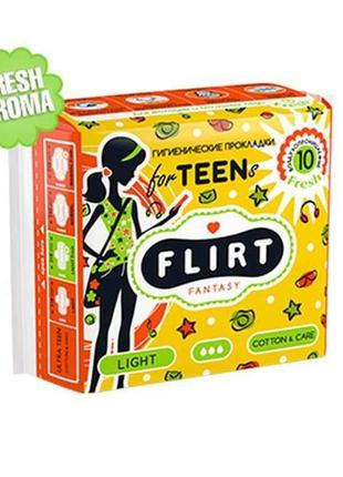 Прокладки гігієнічні (3крап) teen fresh - cotton care 10шт тм ...