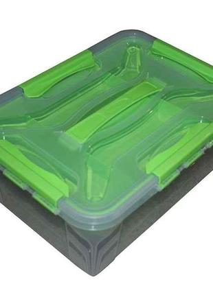 Контейнер прозорий 10л з вкладом зелений тм полімербит