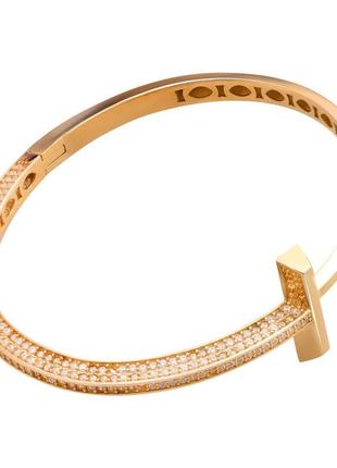 Стильный золотой браслет на руку кольцо в стиле тиффани женски...