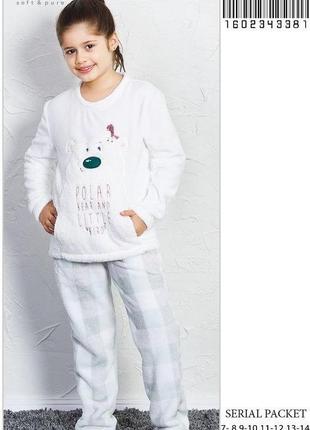 Детская тёплая пижама для девочки vienetta 3381