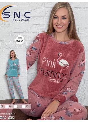 Пижама женская флис с фламинго snc