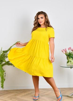Легкое желтое платье 3590