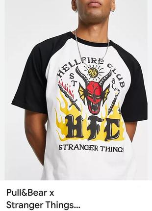 Футболка stranger things pull&amp;bear hellfire club