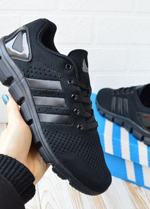 Adidas climacool кроссовки черные мужские текстильные легкие в...