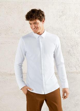 Рубашка трикотажная белая мужская размер 44-46 livergy нитевичка