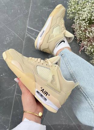 Кроссовки jordan 4 off white beige