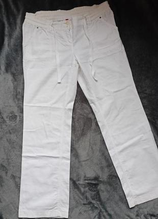 Белые летние женские штаны брюки хб