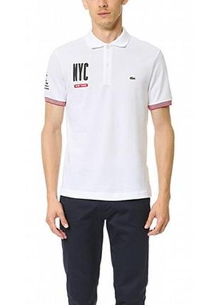 Lacoste ® nyc polo - white оригінал футболка-поло останніх кол...