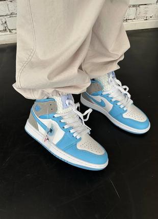 Найк аэр джордан 1 ретро nike air jordan 1 retro mid se "blue ...