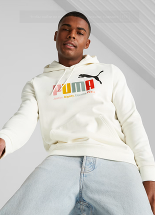 Біле чоловіче худі puma ess+ multicolor men's hoodie нове ориг...