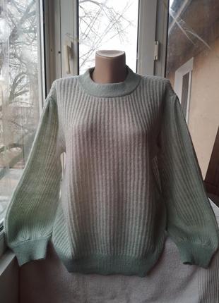 Акриловый свитер джемпер пуловер оверсайз большого размера