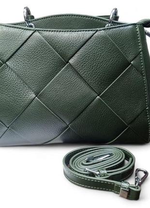 Женская сумка из натуральной кожи cici leather 6612 зеленая