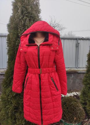 Женская куртка удлиненная плащ деми м ( e-203)нюанс