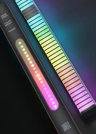 Музичний світильник RGB LED Чорний USB-лампа зі світлопередава...