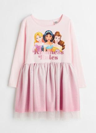 Дитяча сукня disney для дівчинки рожева з принцесами та фатино...
