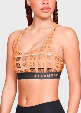 Бра mid crossback printed bra under armour спортивний топ