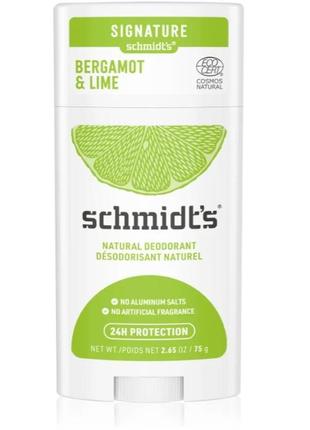 Натуральний антиперспірант schmidt's bergamot + lime