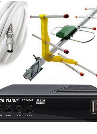 Комплект Т2 World Vision T624M2 + Антенна ES-003 + кабель 15м ...