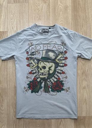 No fear skull roses big logo футболка