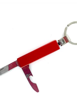 Ніж-брелок з перочинним ножем червоний (2 в 1) (9,5х3х1см)