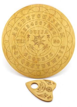 Спиритическая доска "OUIJA"(d=36,5см×0,8см) круглая, покрыта л...