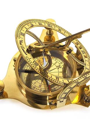 Солнечные часы с компасом бронзовые (12х12х4 см.)