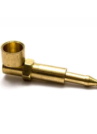 Трубка курительная металл "Болт" золото (6х2х2 см)