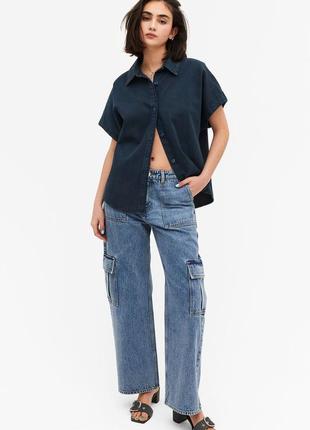 Крутая джинсовая рубашка monki в стиле oversize, xl