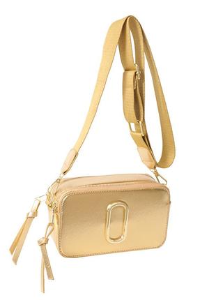 Жіноча сумка 1805 крос-боді жовта золота