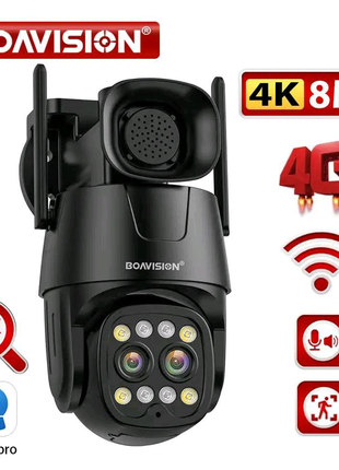 Поворотна вулична 4G,WiFi камера відеоспостереження Boavision 8мп