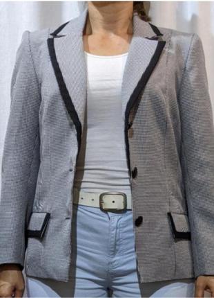 Пиджак в гусиную лапку с карманами (060)