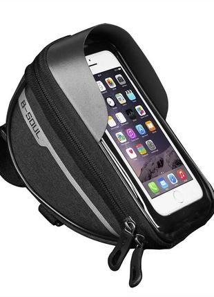 Захищена сумка тримач для телефону на велосипеді чорна