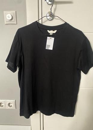 Базовая черная футболка h&amp;mmm 100% хлопок