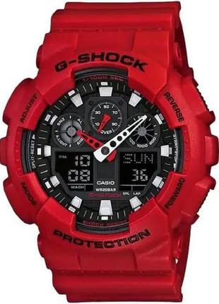 Часы Casio GA-100B-4A G-Shock. Красный