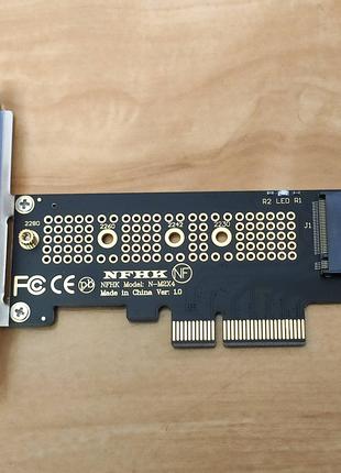 Низкопрофильный 2U адаптер для SSD M.2 NGFF NVMe на PCI-e x4