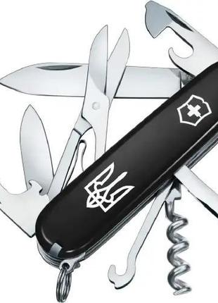 Ніж Victorinox Climber Ukraine Тризуб білий 1.3703.3_T0010u Black