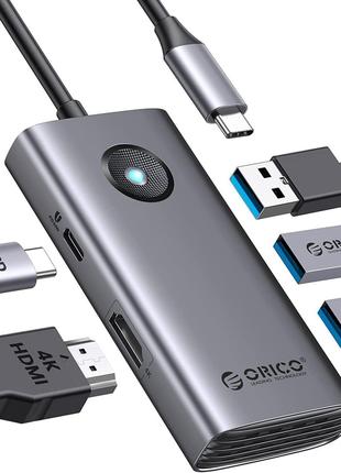USB-концентратор Orico USB хаб с 5 портами Type-C PD60W, HDMI ...
