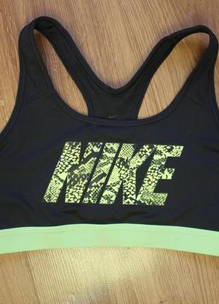 Nike women's black and green top спортивний топ бра