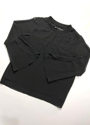 Рубашка женская с рукавами zara черная