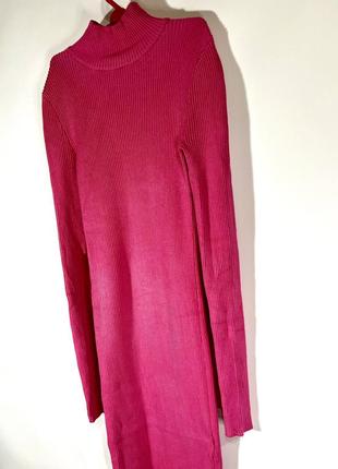Платье женское облегает по фигуре розовый рубчик fbsister