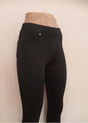 Черные брюки -лосины, классическая модель, размер xxs