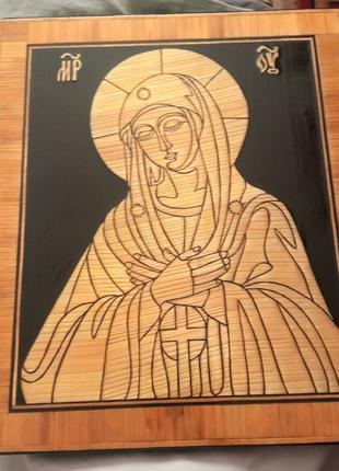 Ікона Божої Матері "Умиление"ручної роботи соломою
