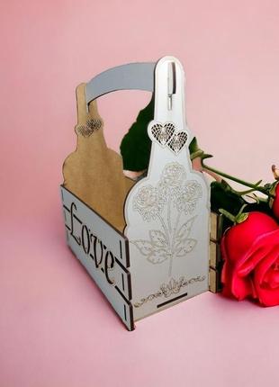Подарочная корзина, коробка, кашпо для цветов и декораций love